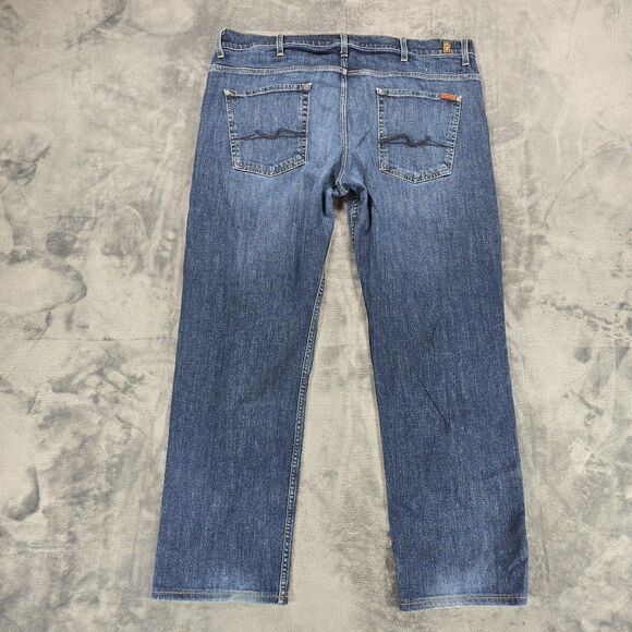 7 For All Mankind Austyn Jeans Mens 40x32 Relaxed Straight Dark Wash Stretch - Picture 3 of 10